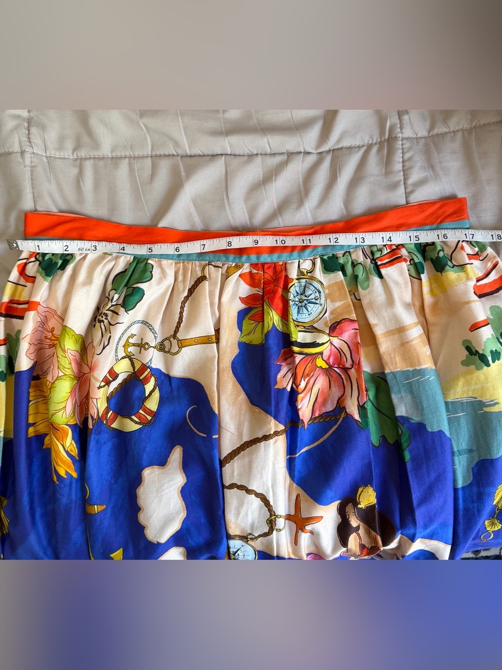 NWT Antonio Melani Sea La Vie Evie Ocean Print Skirt Blue Size 14 - Picture 14 of 14